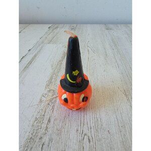 Vintage gurley Jack O'Lantern pumpkin hat candle Halloween decor